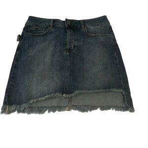 Zadig & Voltaire womens size 4 Jelly grunge Aqua Distress Denim Mini Skirt Blue